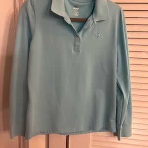 MOP2 Light Blue Long Sleeve Polo Shirt